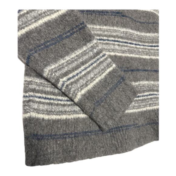 Zegna Sport wool sweater high neck & 1/4 zip gray & cream size small - Picture 3 of 12